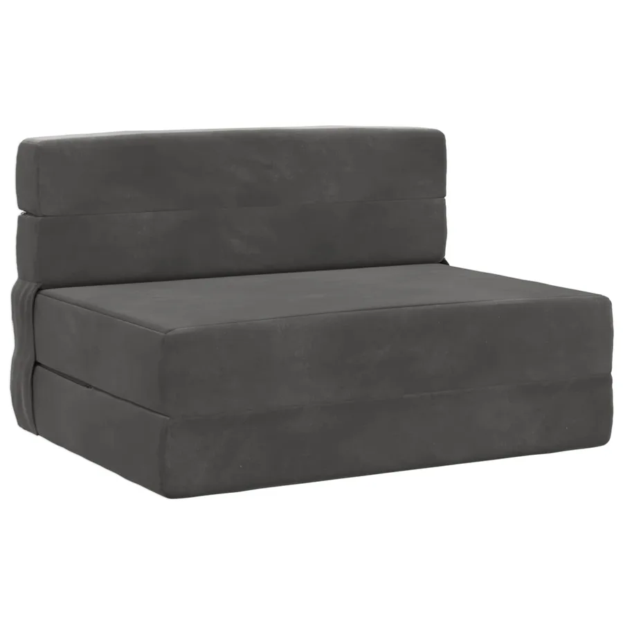 Canapé-lit pliable Gris foncé 100 x 80 x 60 cm Tissu - 2