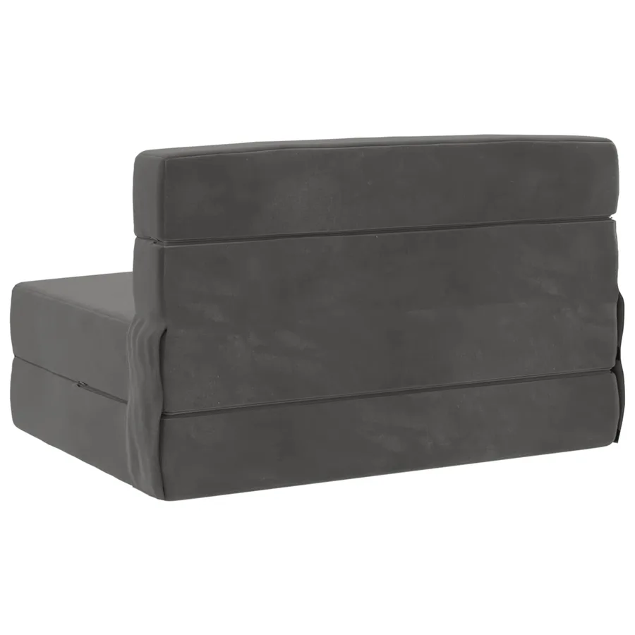 Canapé-lit pliable Gris foncé 100 x 80 x 60 cm Tissu - 5