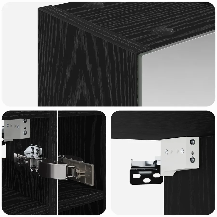 Armoire Miroir de Salle de Bain Chêne noir 60 x 14,5 x 50 cm - 10