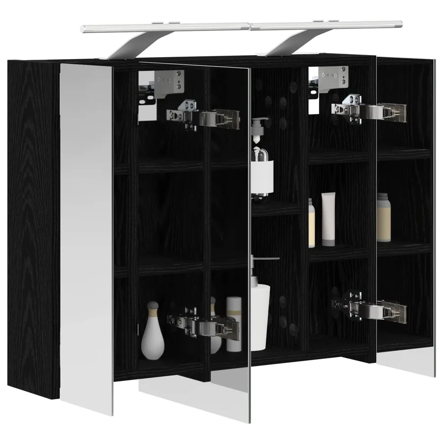 Armoire Miroir de Salle de Bain Chêne noir 60 x 14,5 x 50 cm - 3