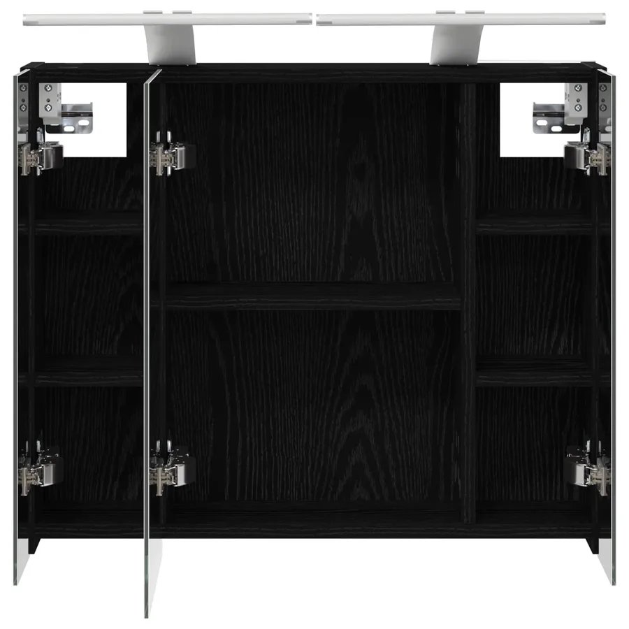 Armoire Miroir de Salle de Bain Chêne noir 60 x 14,5 x 50 cm - 7