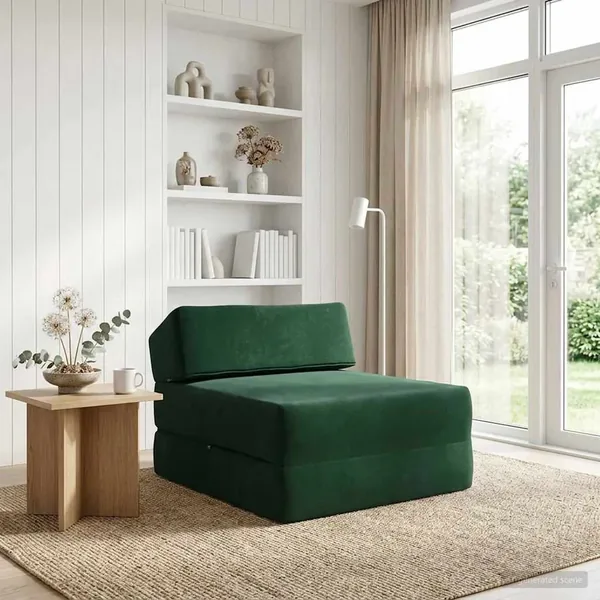 Canapé-lit pliable Vert foncé 60 x 70 x 41 cm Tissu