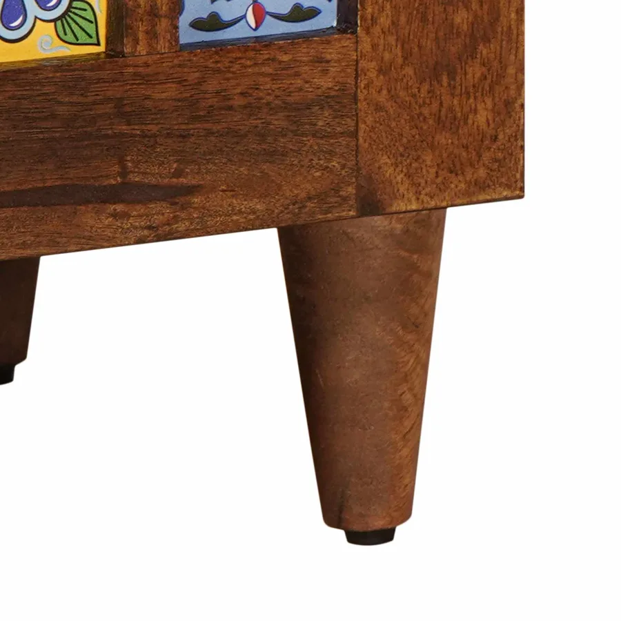 Meuble TV Noyer 80 x 33 x 46 cm Bois de mangue massif - 9