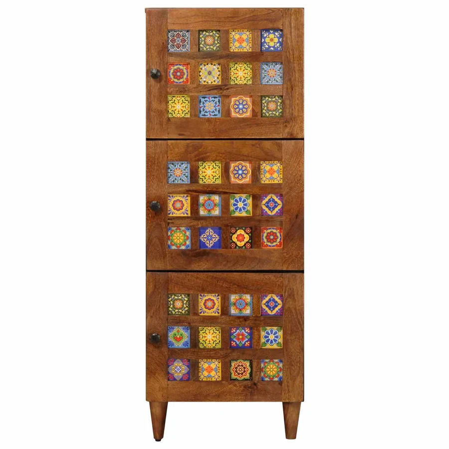 Haut Armoire Noyer 40 x 33 x 110 cm Bois de mangue massif - 4