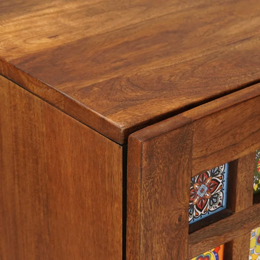 Haut Armoire Noyer 40 x 33 x 110 cm Bois de mangue massif - 7