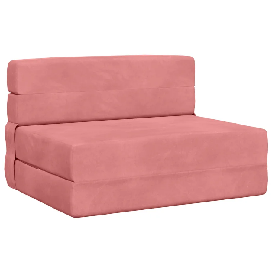 Canapé-lit pliable Rose 100 x 80 x 60 cm Tissu - 2