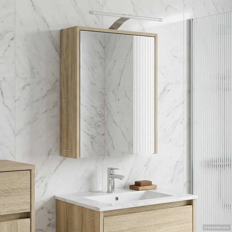 Armoire Miroir de Salle de Bain Chêne Sonoma 43 x 16 x 62.5 cm