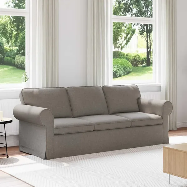 Canapé Taupe 215 x 82 x 80 cm tissu