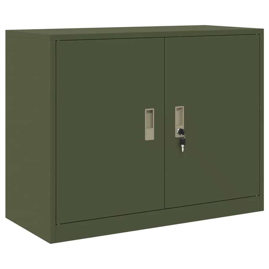 Armoire de rangement Vert olive 90 x 40 x 70 cm Acier - 2