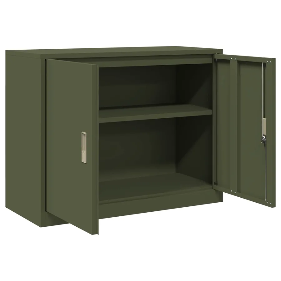 Armoire de rangement Vert olive 90 x 40 x 70 cm Acier - 5