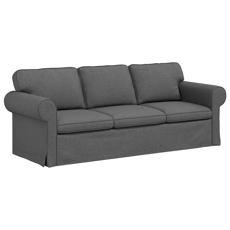 Ensemble de Canapés 2 pcs Gris foncé 215 x 82 x 80 cm tissu - 5