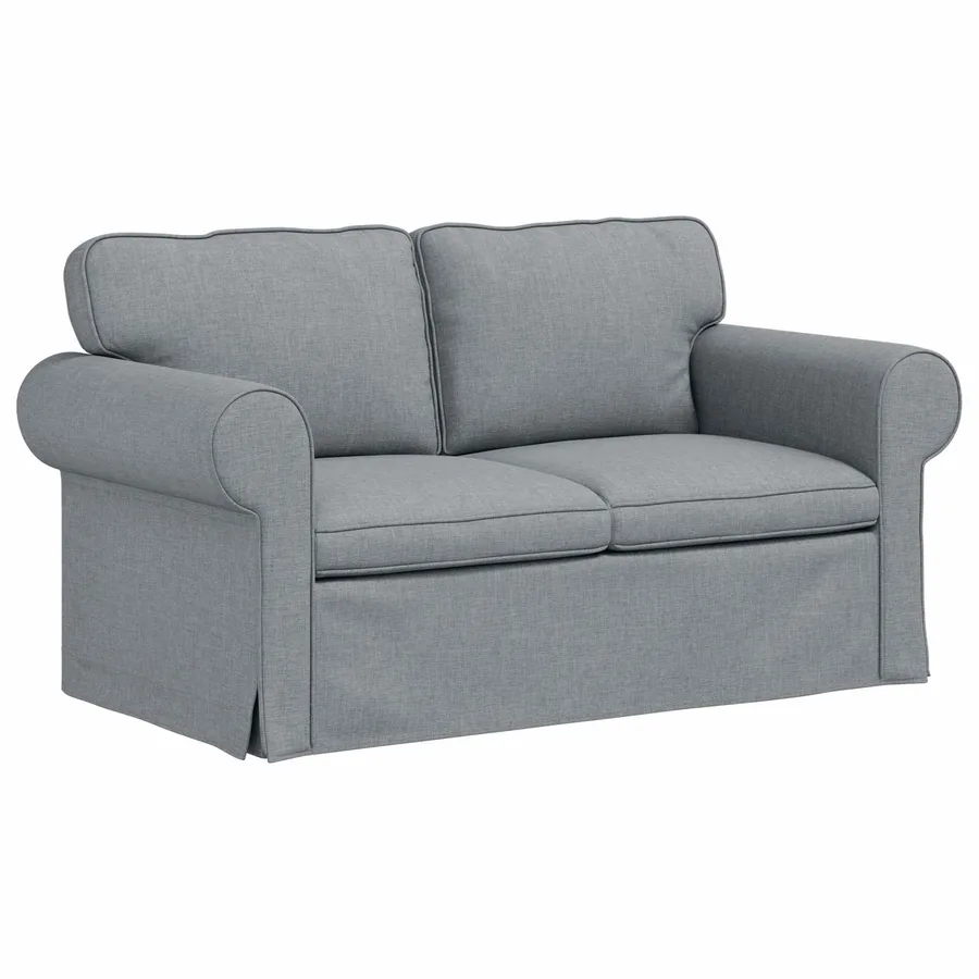 Canapé Gris clair 155 x 82 x 80 cm tissu - 2