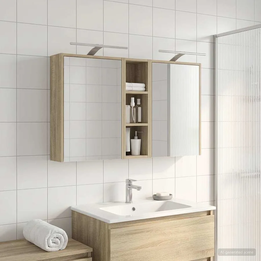 Ensemble de Meubles de Salle de Bain 3 pcs 106 x 16 x 62,5 cm - 4