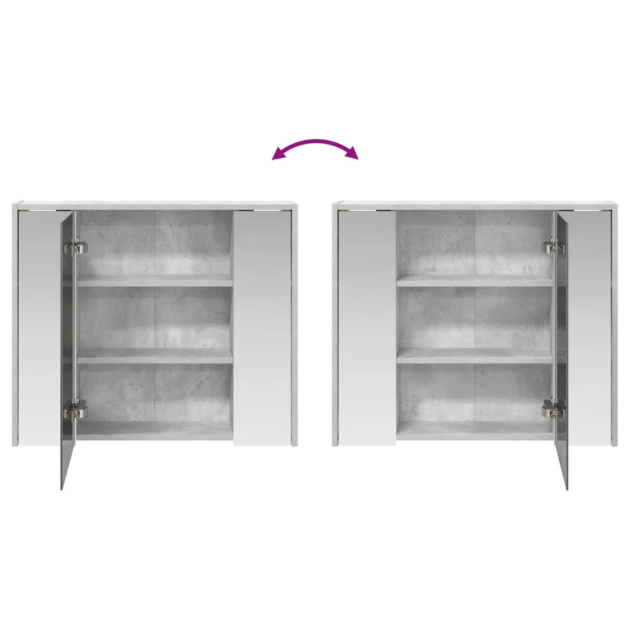 Armoire Miroir de Salle de Bain Gris béton 73,5 x 16 x 62,5 cm - 8