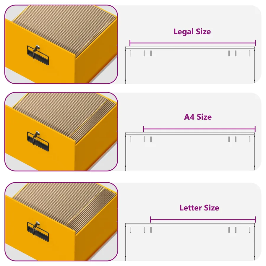 Cabinet de Dossier Jaune moutarde 45,5 x 42 x 106,5 cm - 11