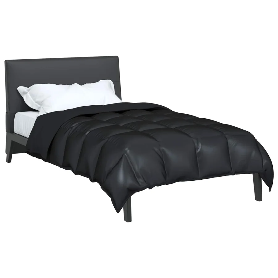 Duvet d'hiver Noir 135 x 200 cm Satin et Microfibre - 3