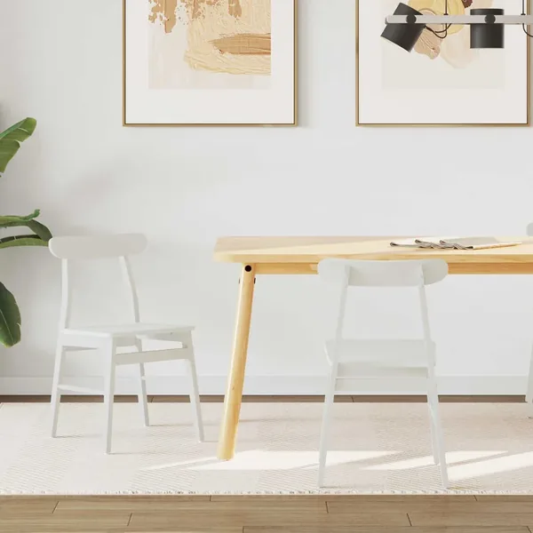 Chaise de salle à manger 2 pcs Blanc 43 x 44,5 x 77 cm