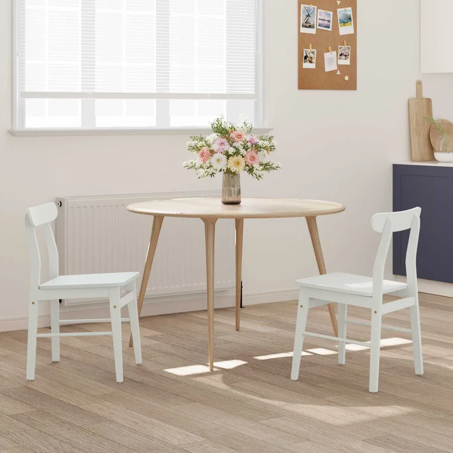 Chaise de salle à manger 2 pcs Blanc 43 x 44,5 x 77 cm - 3