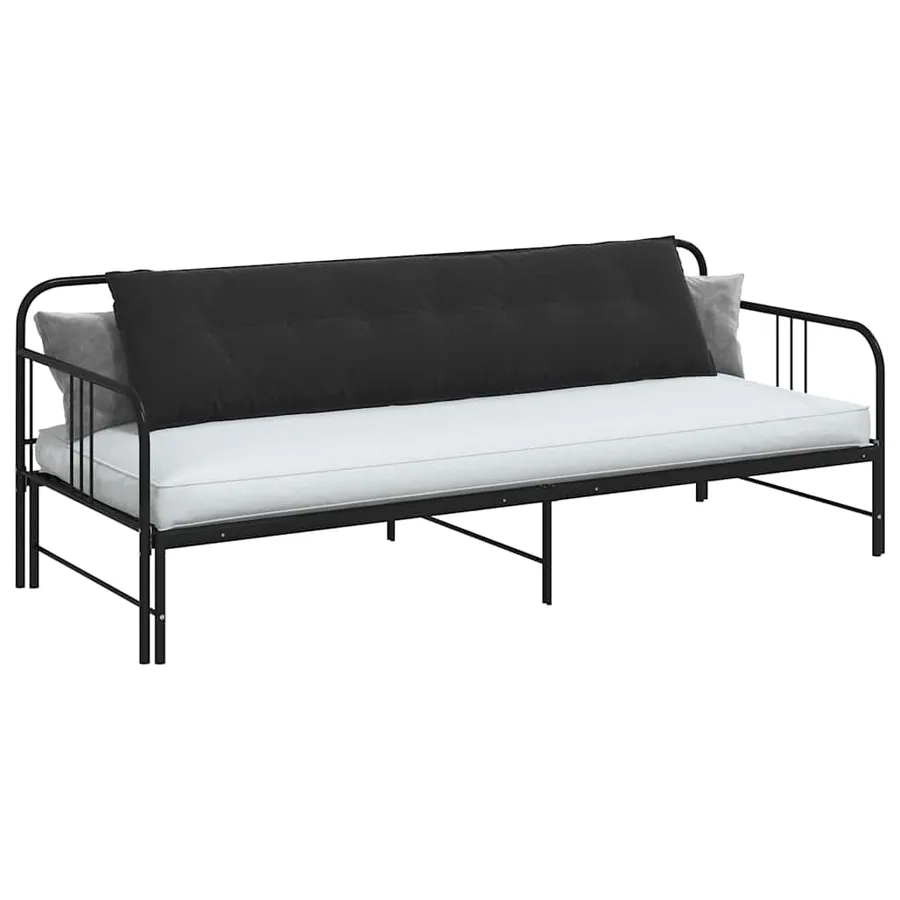 Coussin de Dos Noir 200 x 50 cm Tissu en velours côtelé - 3