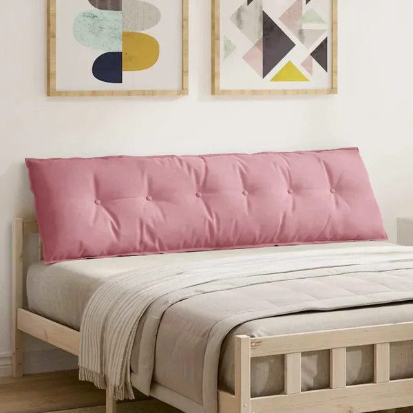 Coussin de Dos Rose 180 x 50 cm Tissu en velours côtelé