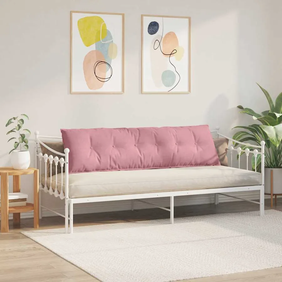 Coussin de Dos Rose 180 x 50 cm Tissu en velours côtelé - 4