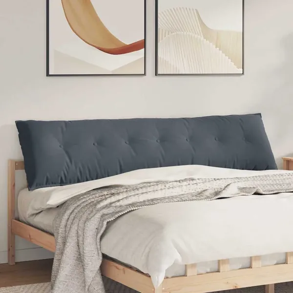Coussin de Dos Gris foncé 200 x 50 cm Tissu en velours côtelé