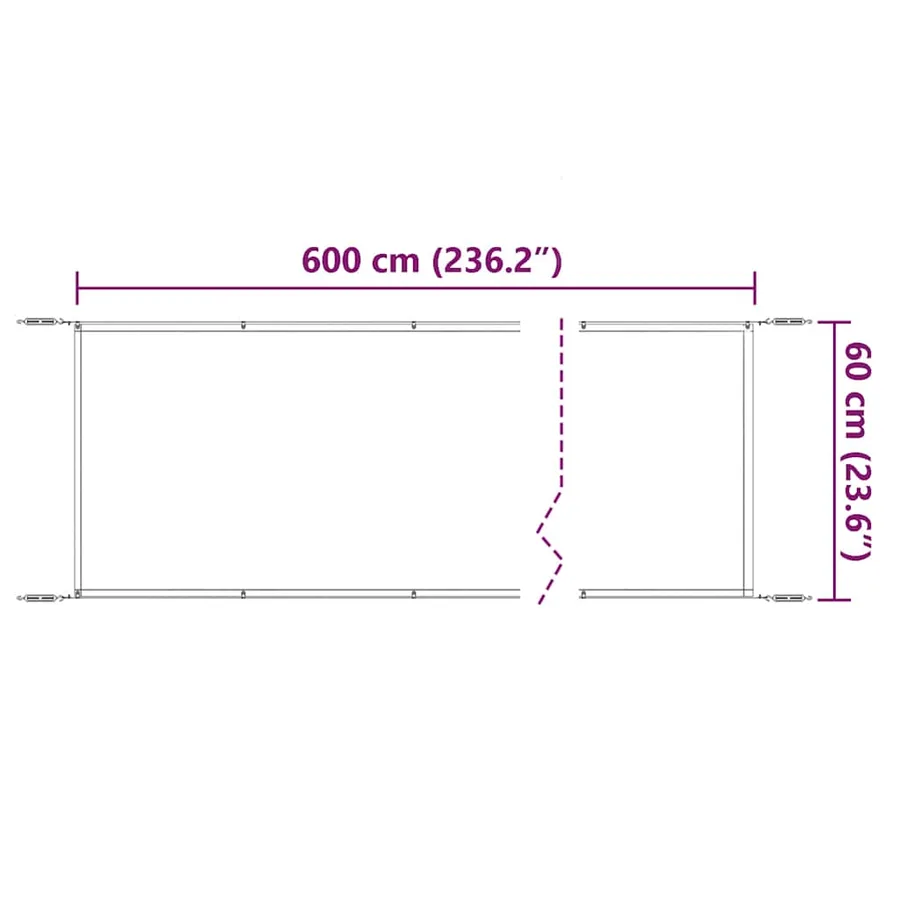 Auvent vertical Vert clair 60x600 cm Tissu oxford - 6