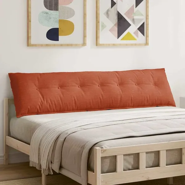 Coussin de Dos Rouge orange 200 x 50 cm Tissu en velours côtelé