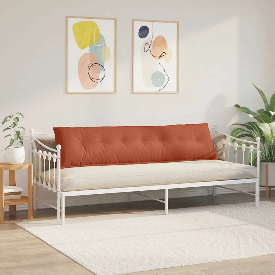 Coussin de Dos Rouge orange 200 x 50 cm Tissu en velours côtelé - 4