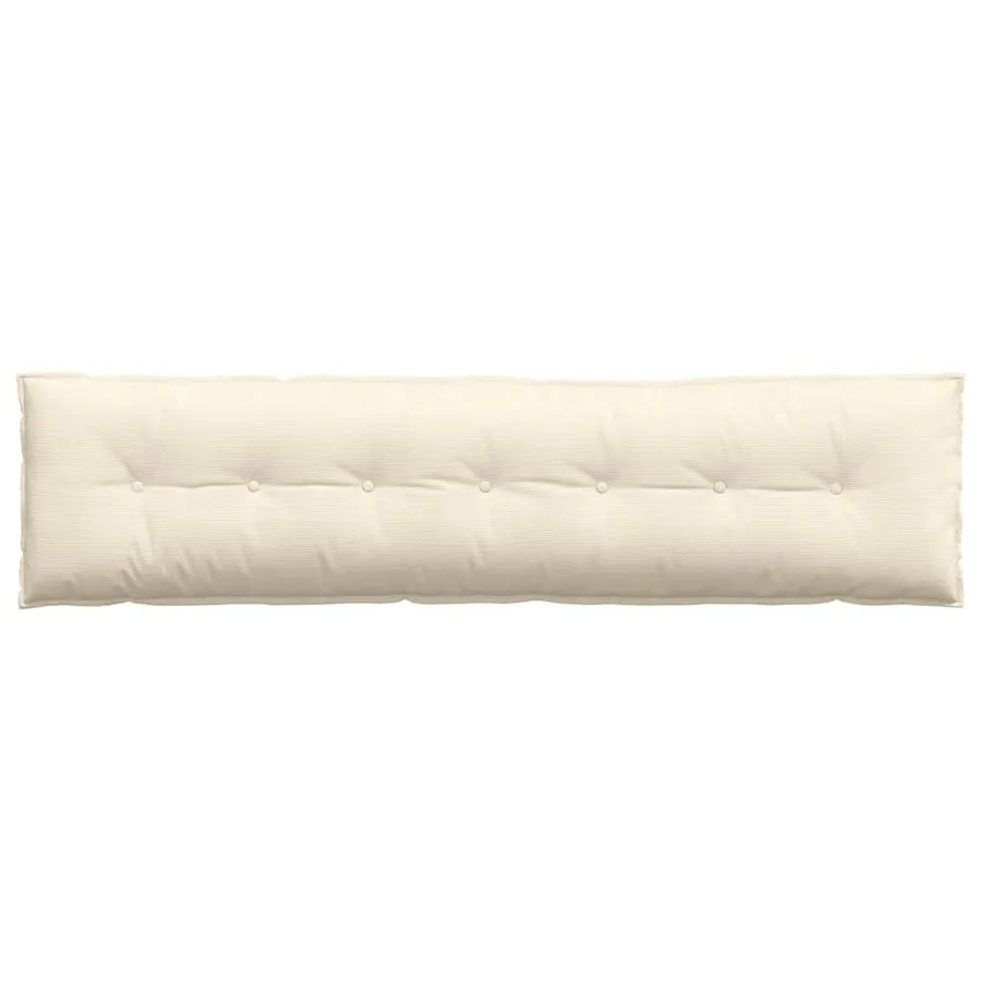 Coussin de Dos Crème 200 x 50 cm Tissu en velours côtelé - 6