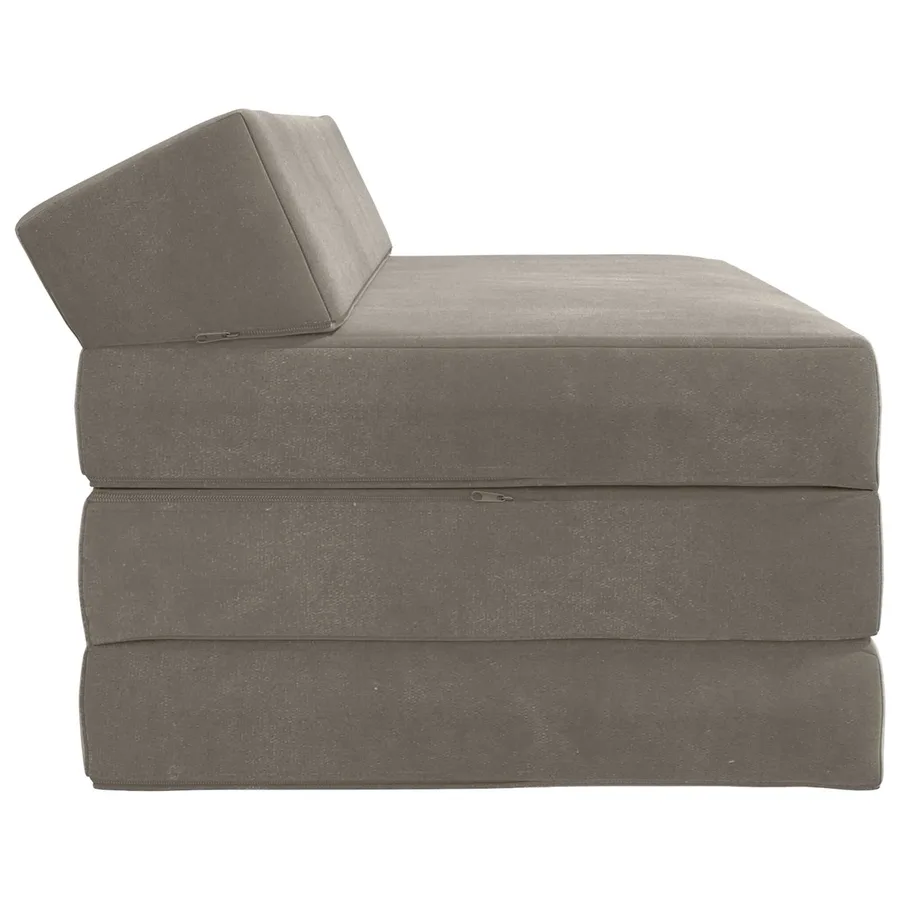 Canapé-lit pliable Gris clair 120 x 60 x 49 cm Tissu - 3