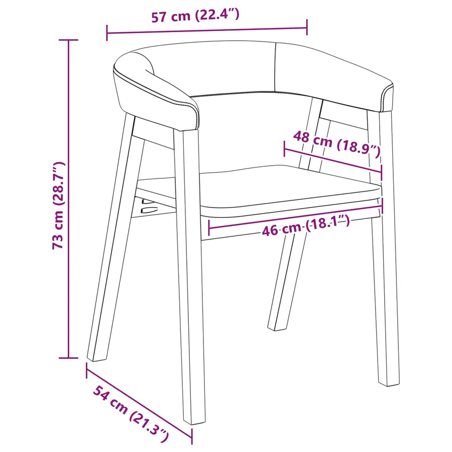 Chaises de salle à manger 2 pcs Naturel 54 x 57 x 73 cm - 11