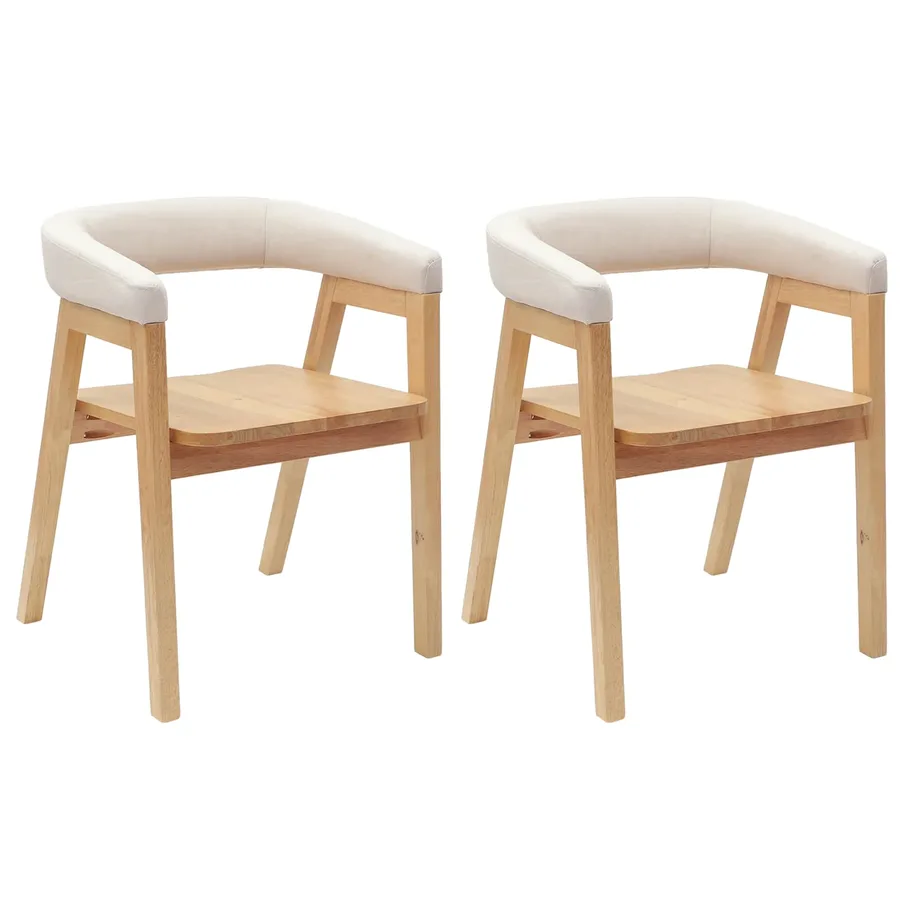 Chaises de salle à manger 2 pcs Naturel 54 x 57 x 73 cm - 2
