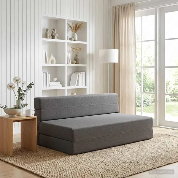 Canapé-lit pliable Gris clair 152 x 86,5 x 60 cm Tissu