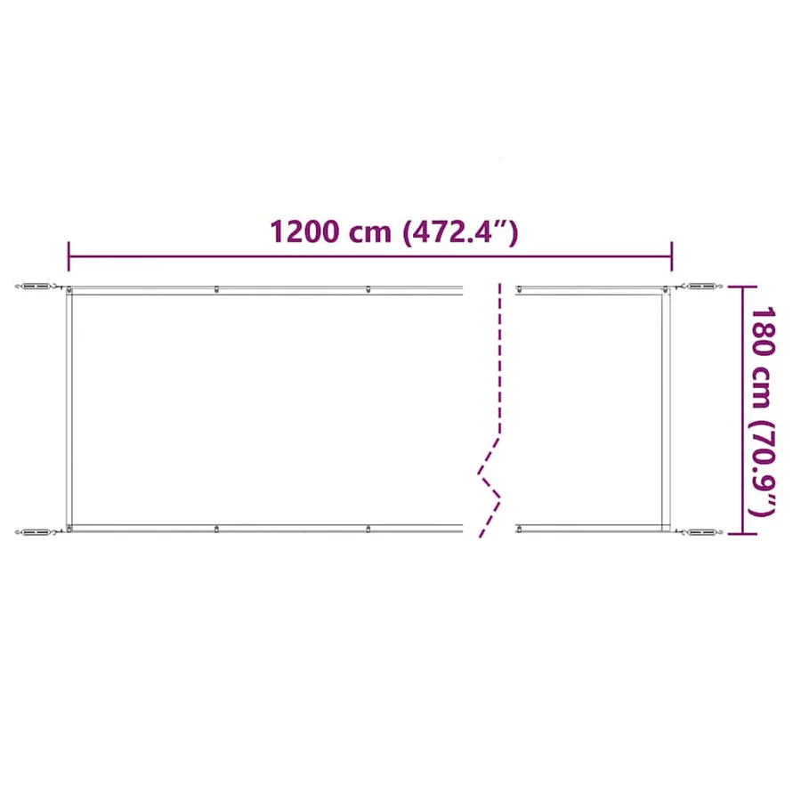 Auvent vertical Anthracite 180x1200 cm Tissu oxford - 6