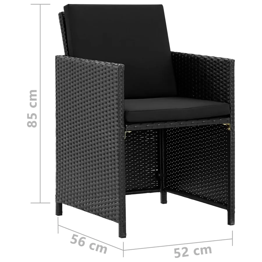 Ensemble à manger d'extérieur 5pcs avec coussins Résine tressée - 8