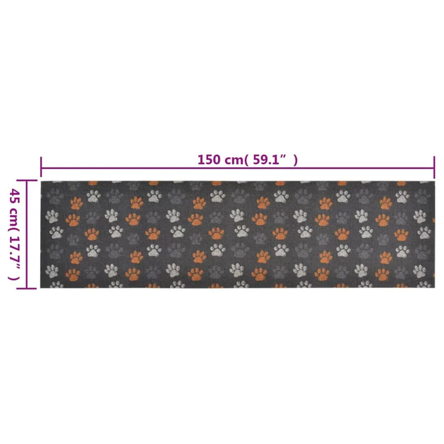 Tapis de cuisine lavable impression de pattes 45x150 cm velours - 5