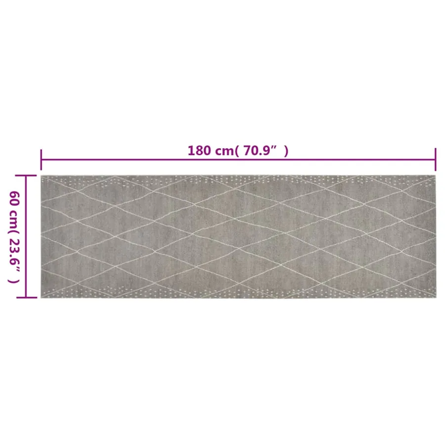 Tapis de cuisine lavable impression losange 60x180 cm velours - 5