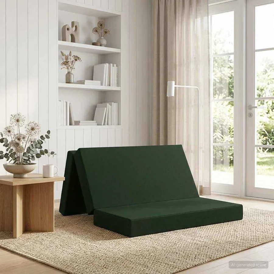Canapé-lit pliable 140 x 67 x 45 cm Vert foncé