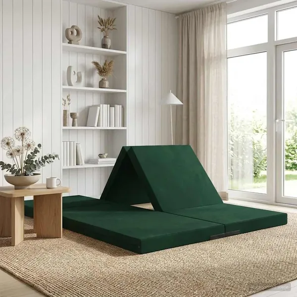 Canapé-lit pliable 140 x 67 x 45 cm Vert foncé