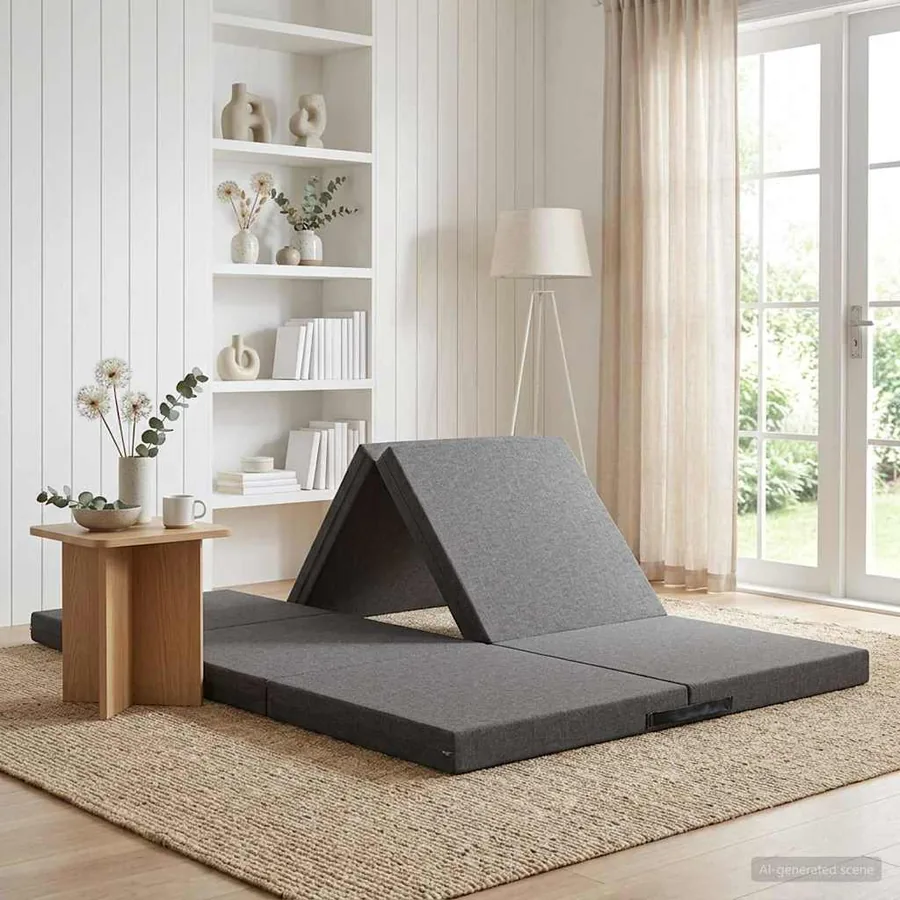 Canapé-lit pliable 140 x 67 x 45 cm Gris clair