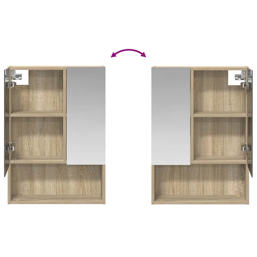Armoire Miroir de Salle de Bain Chêne Sonoma 50 x 14,5 x 70 cm - 10
