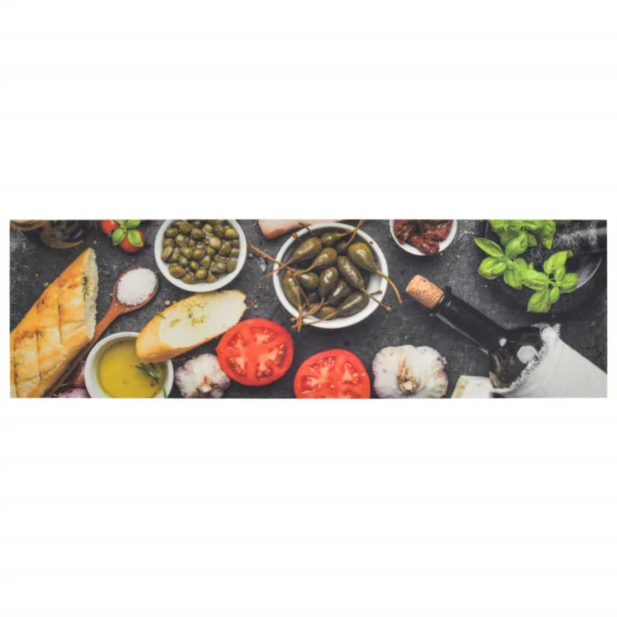 Tapis de cuisine lavable impression vin dîner 45x150 cm velours - 2