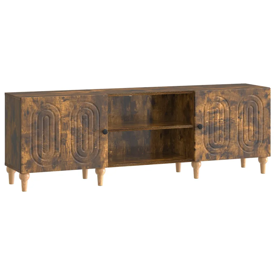 Meuble TV Chêne fumé 150 x 31 x 50 cm Bois d'ingénierie - 2