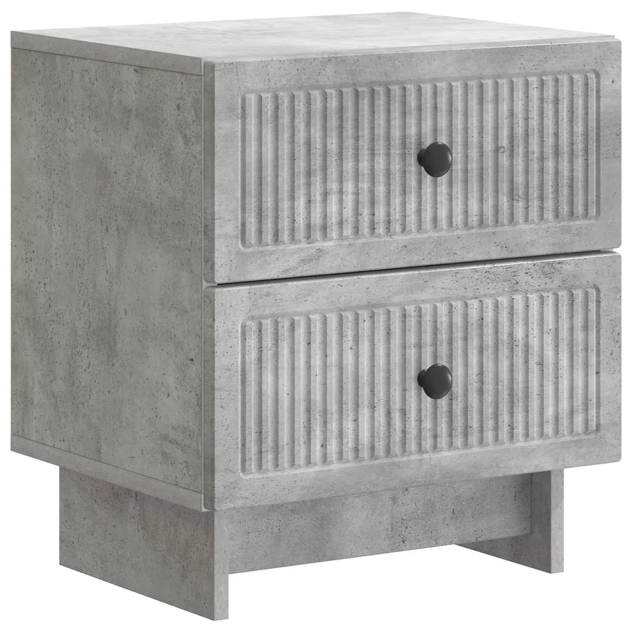 Cabinet de chevet 2 pcs Gris béton 43 x 34,5 x 47,5 cm - 5