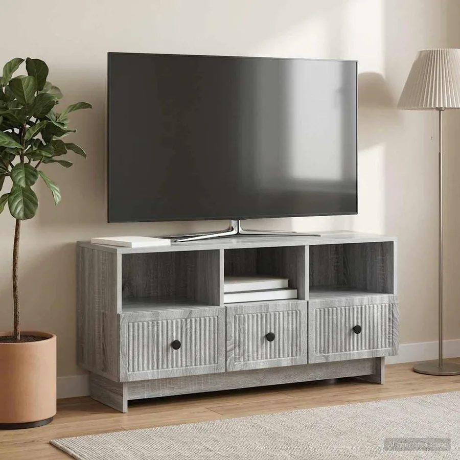 Meuble TV Sonoma gris 102 x 34,5 x 50 cm Bois d'ingénierie - 4