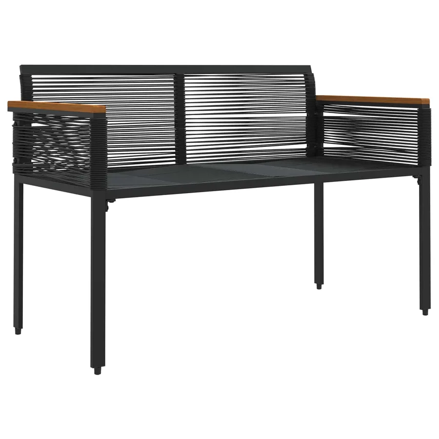 Banc extérieur avec coussin Noir 117 x 54 x 74.5 cm polyrotin - 4