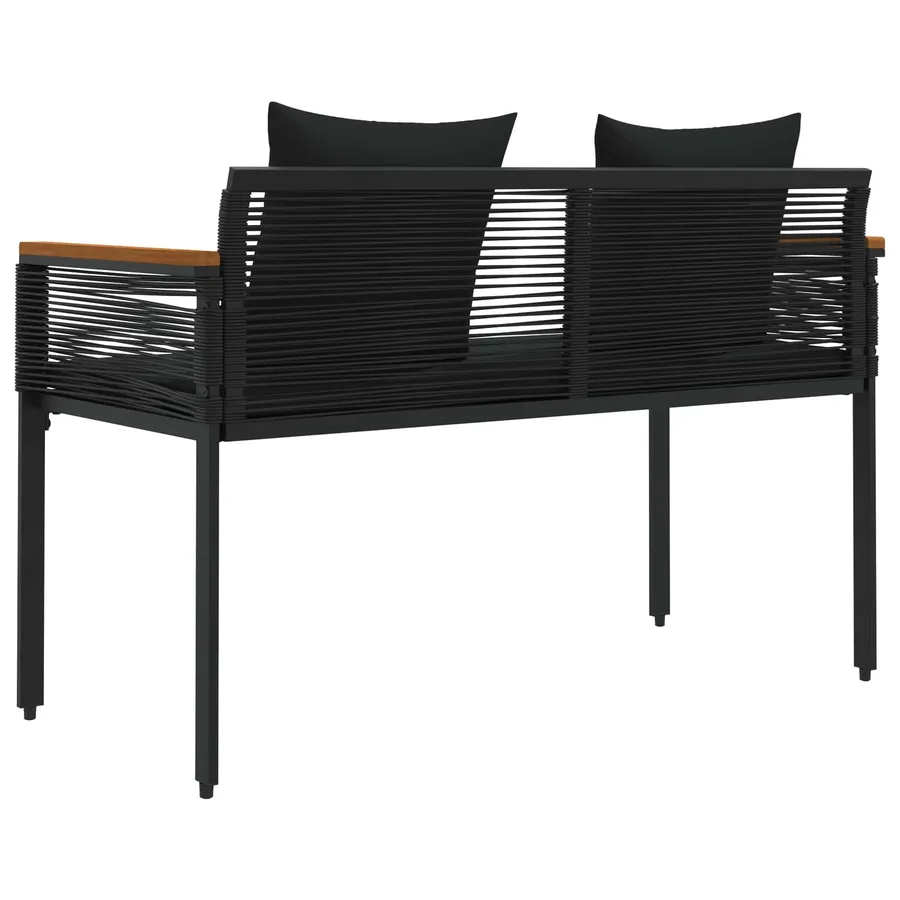 Banc extérieur avec coussin Noir 117 x 54 x 74.5 cm polyrotin - 7