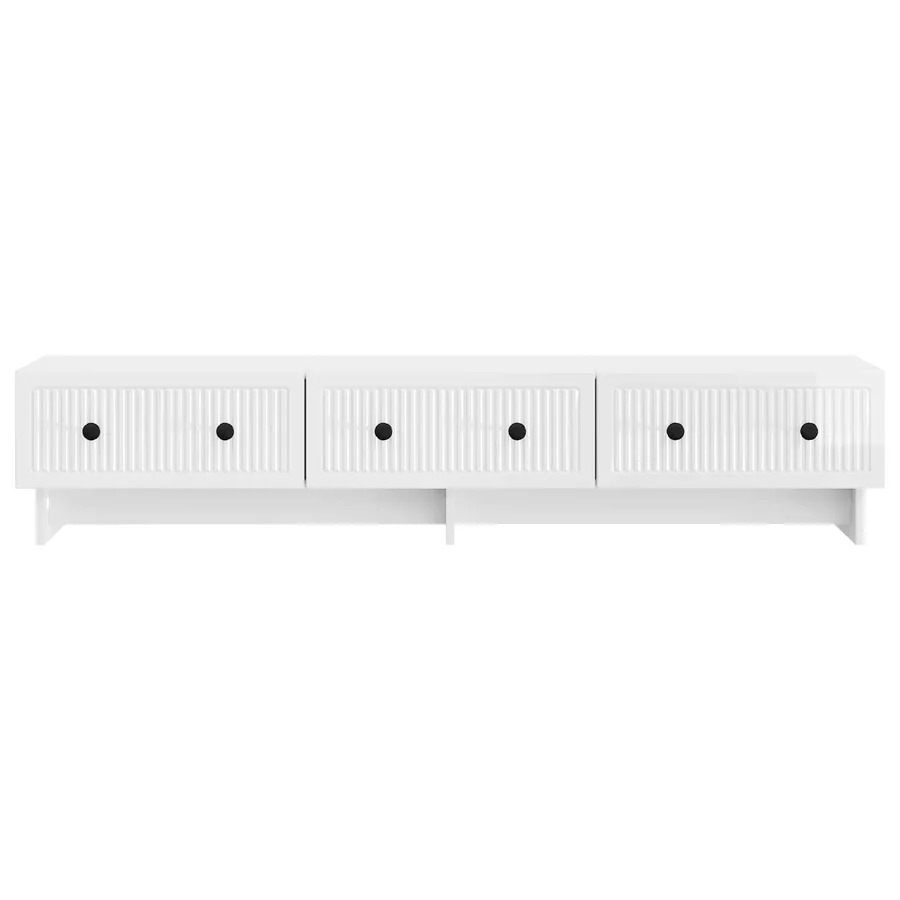 Meuble TV Blanc brillant 147 x 34,5 x 30 cm Bois d'ingénierie - 6
