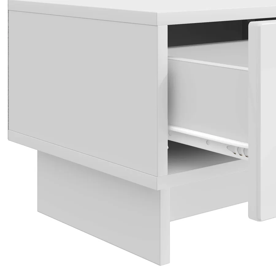 Meuble TV Blanc brillant 147 x 34,5 x 30 cm Bois d'ingénierie - 9
